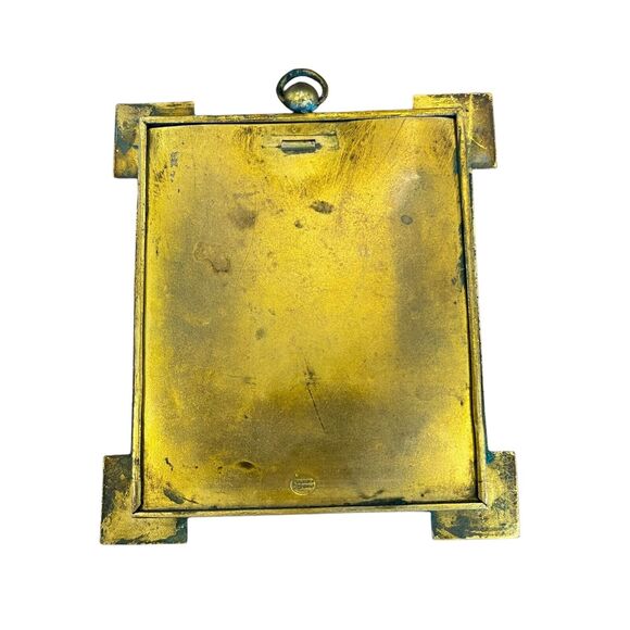 VTG English Brass Metal Spandrel Hanging Picture Frame Signed Marion London - Picture 2 of 10